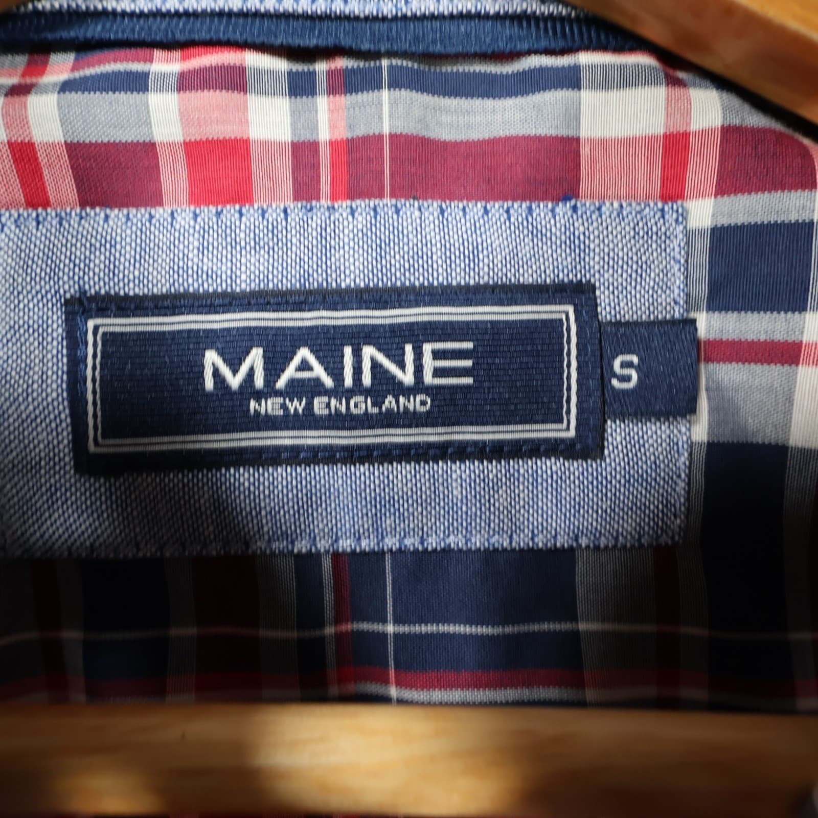 Maine New England Shirt Mens Small Blue Red Excellent Plaid Button Down - Thumbnail 7