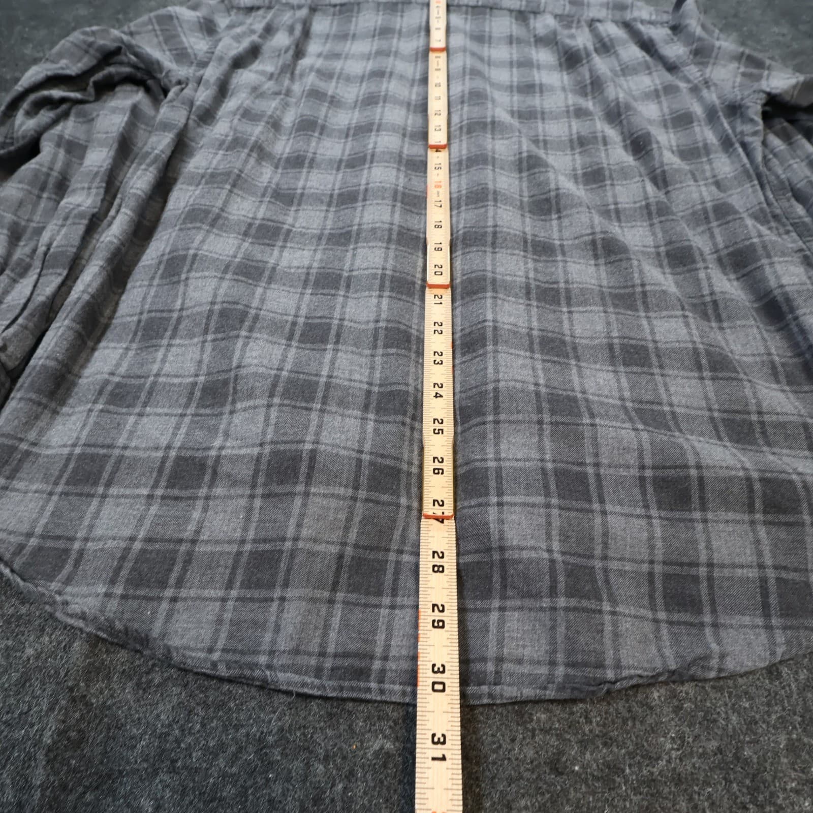 Hartford Flannel Shirt Mens XL Grey Excellent Plaid Button Down Long Sleeve - Thumbnail 6