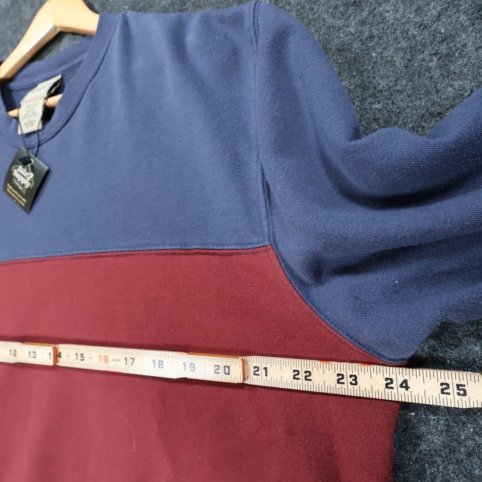 Scandia Woods Sweatshirt Mens L Blue Red Excellent Colorblock Crewneck - Thumbnail 3