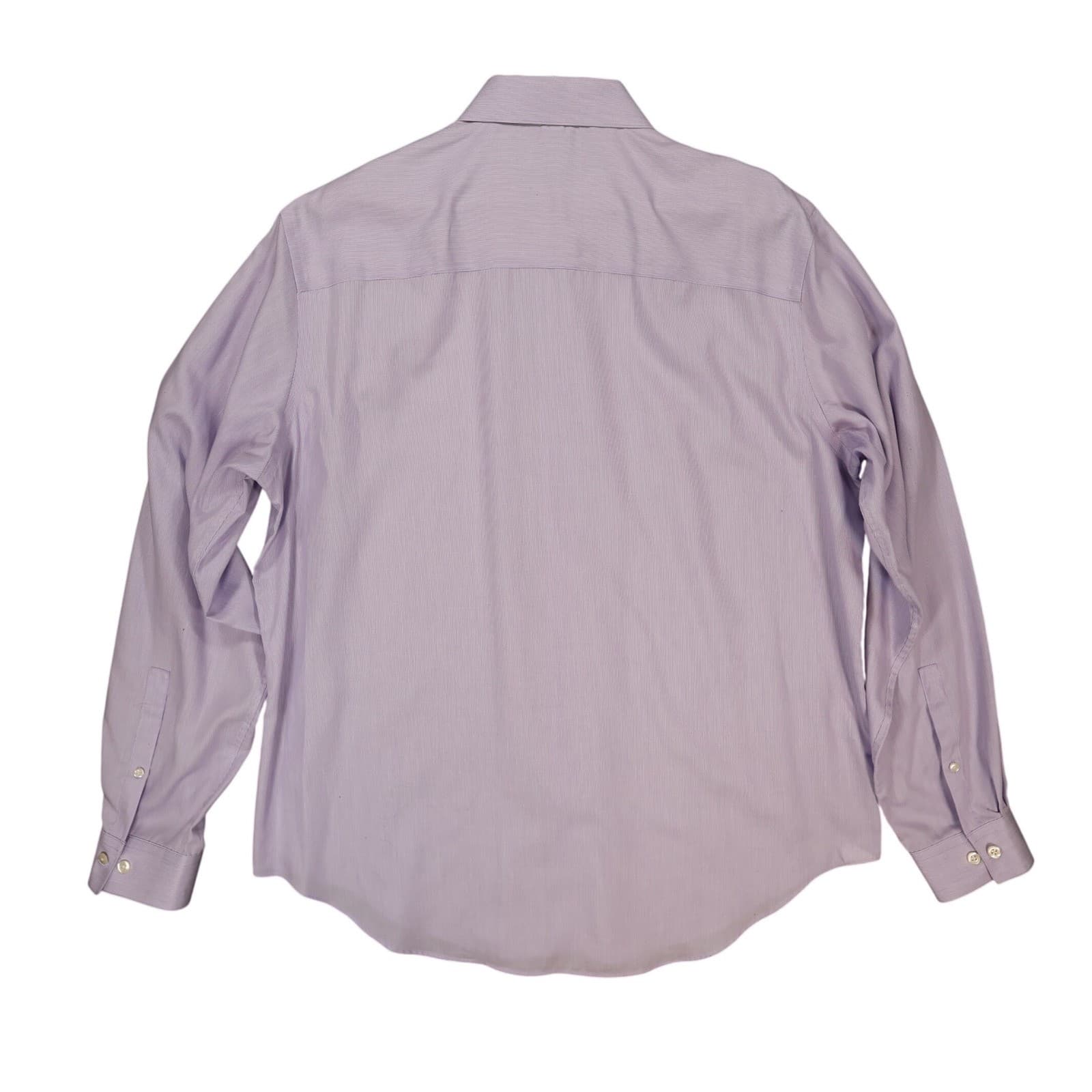 Kenneth Cole Reaction Button Down Mens XL Purple Excellent Slim Fit Non Iron - Thumbnail 2
