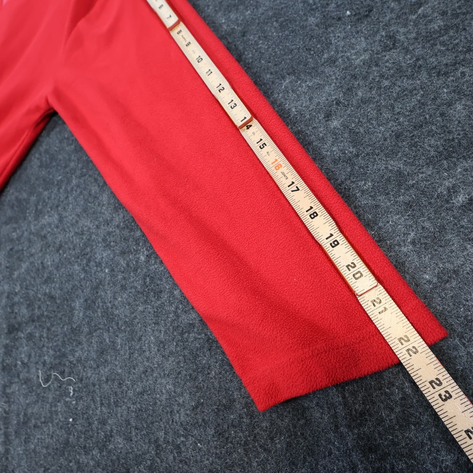 Chaps Fleece Pullover Mens Large Red Excellent V-Neck Long Sleeve - Thumbnail 4