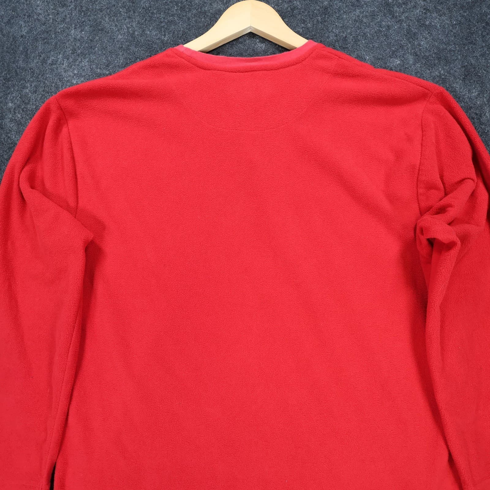 Chaps Fleece Pullover Mens Large Red Excellent V-Neck Long Sleeve - Thumbnail 9