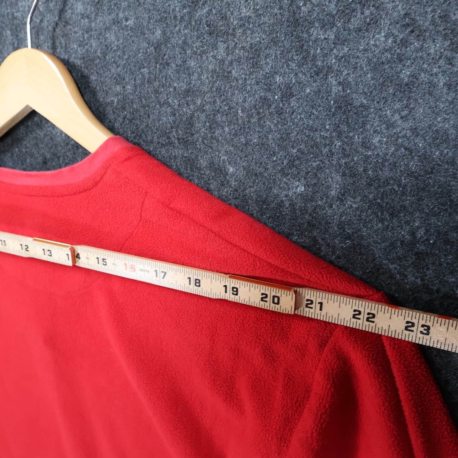 Chaps Fleece Pullover Mens Large Red Excellent V-Neck Long Sleeve - Thumbnail 6
