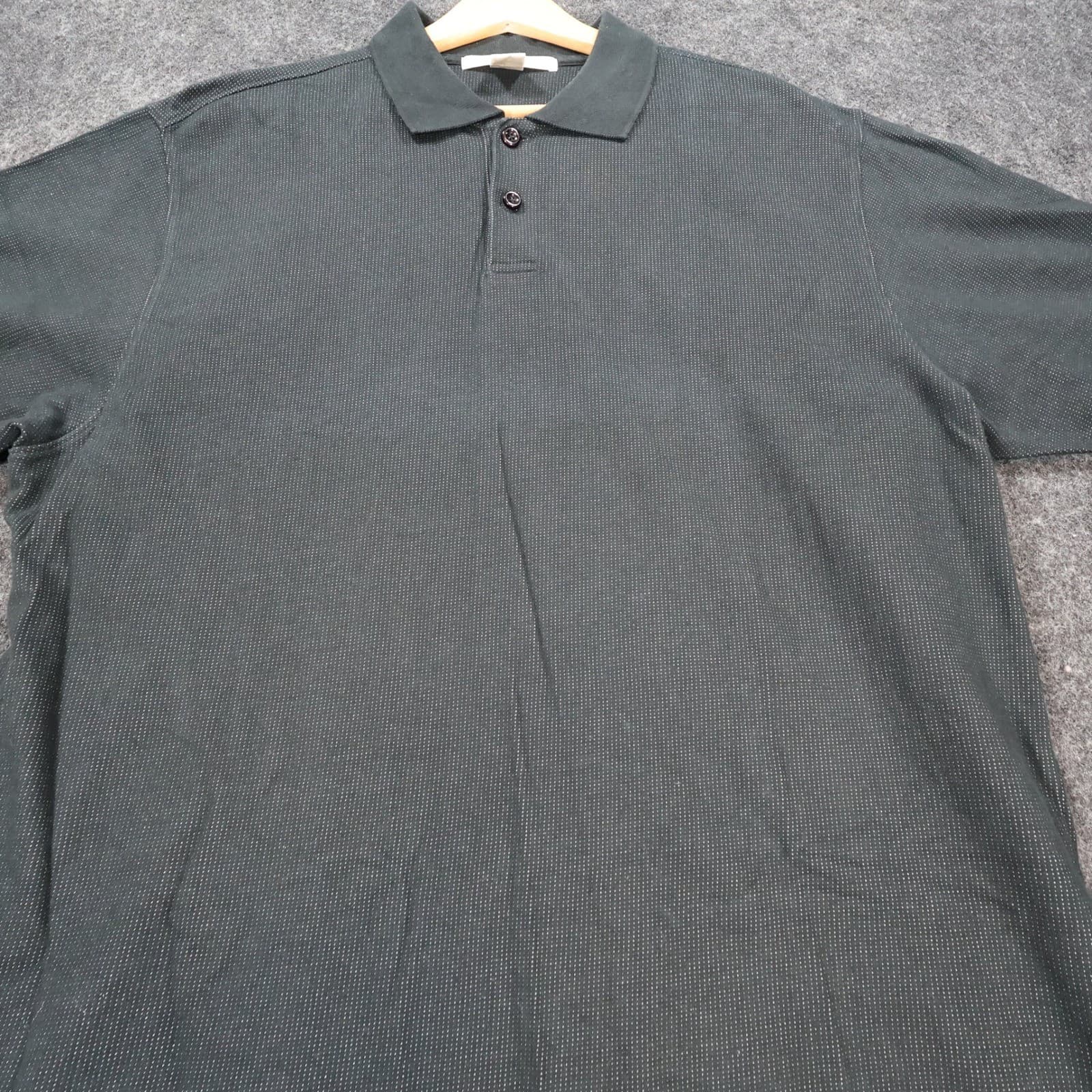 Perry Ellis Polo Mens XL Black Excellent Textured Micro-Dot Short Sleeve - Thumbnail 8