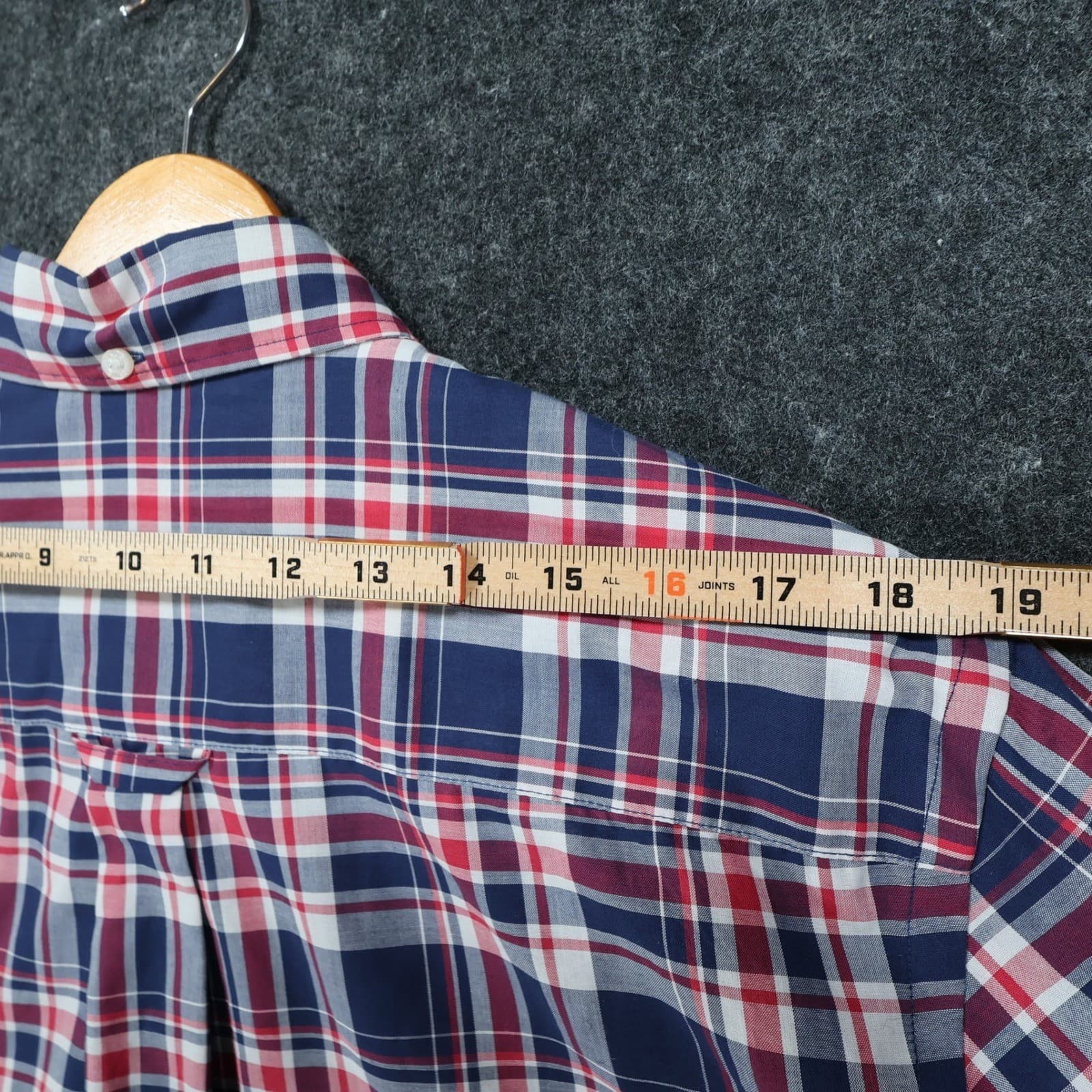 Maine New England Shirt Mens Small Blue Red Excellent Plaid Button Down - Thumbnail 6