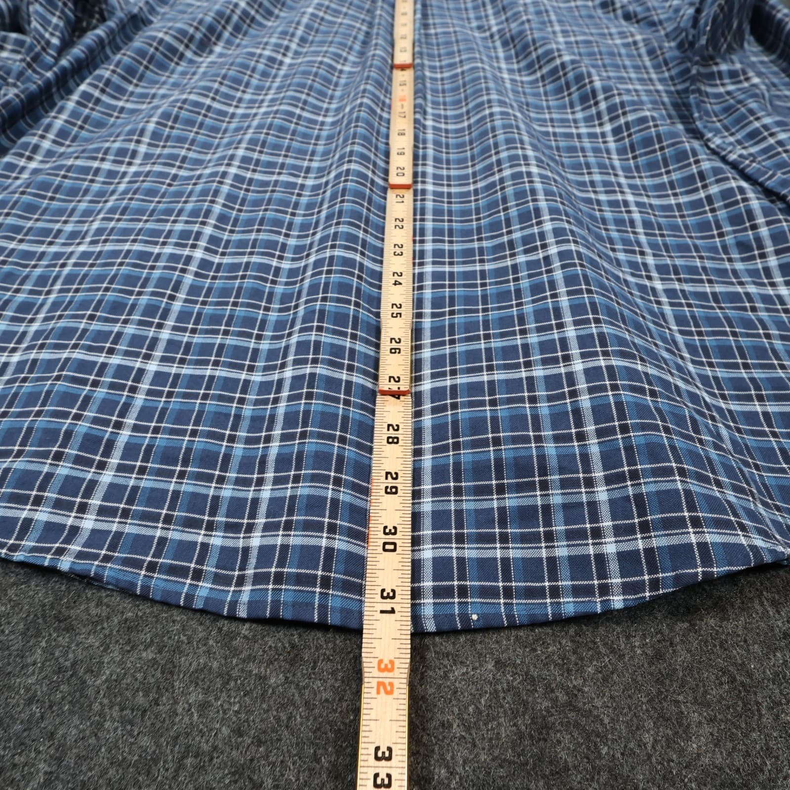 St Johns Bay Button Down Mens XL Blue Excellent Plaid Iron Free - Thumbnail 5