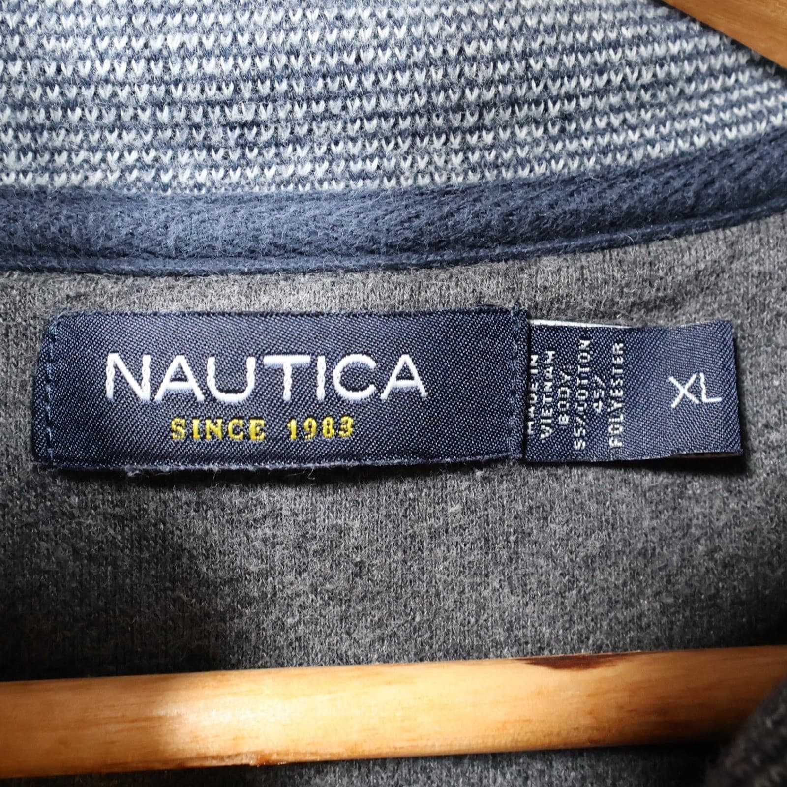 Nautica Quarter Zip Pullover Mens XL Blue Excellent Mock Neck - Thumbnail 7