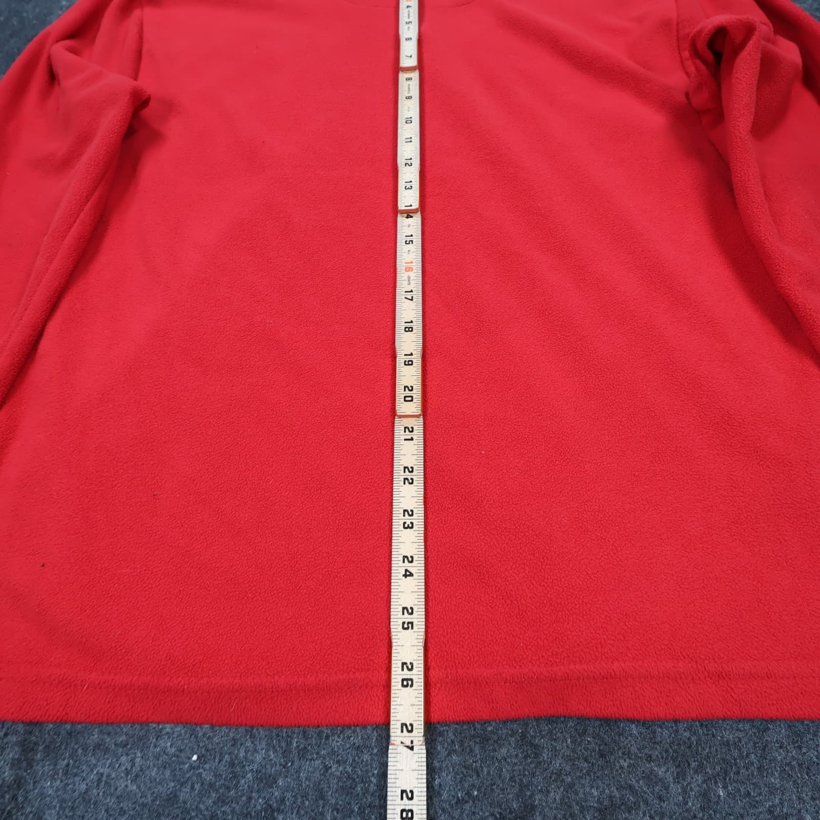 Chaps Fleece Pullover Mens Large Red Excellent V-Neck Long Sleeve - Thumbnail 5