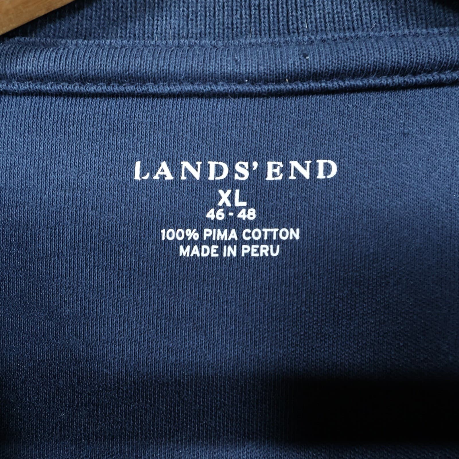 Lands End Polo Mens XL Blue Excellent Pima Cotton Short Sleeve - Thumbnail 7