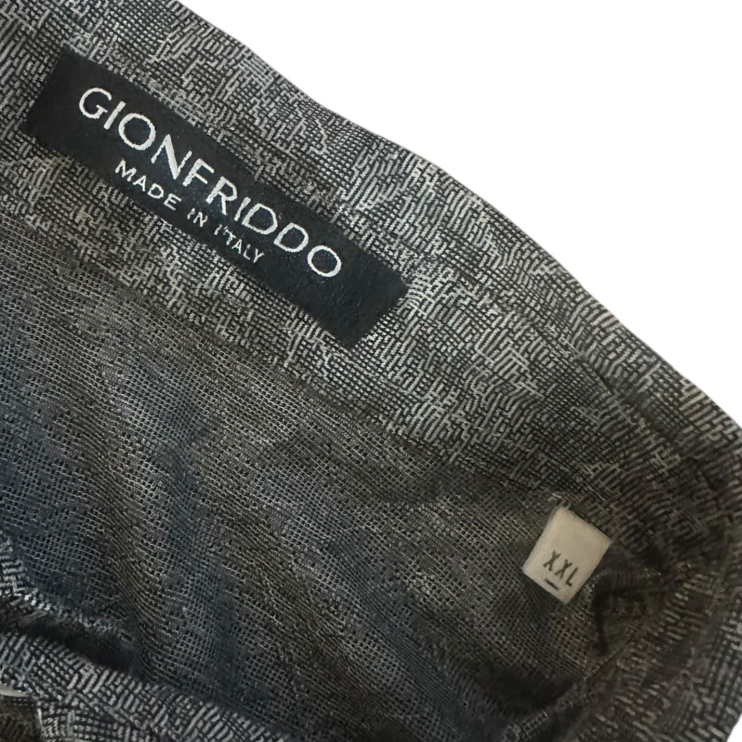 Gionfriddo Men's Size XXL Gray Patterned Short Sleeve Shirt Polyester Blend - Thumbnail 5