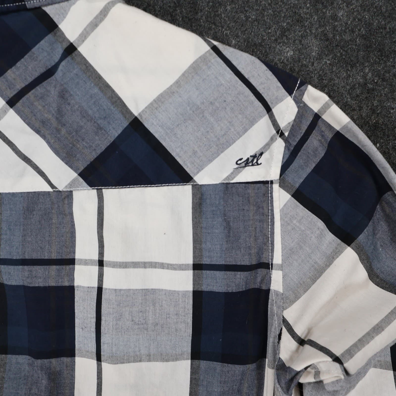 Coastal Western Shirt Mens Large Blue Plaid Excellent Snap Front - Thumbnail 11