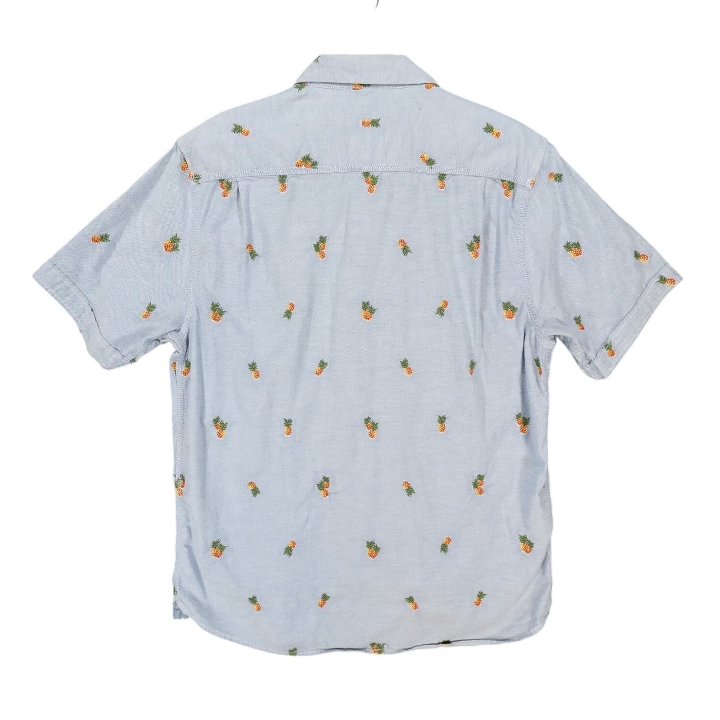 Tommy Bahama Shirt Mens Medium Blue Excellent Pineapple Embroidered Cotton Blend - Thumbnail 2
