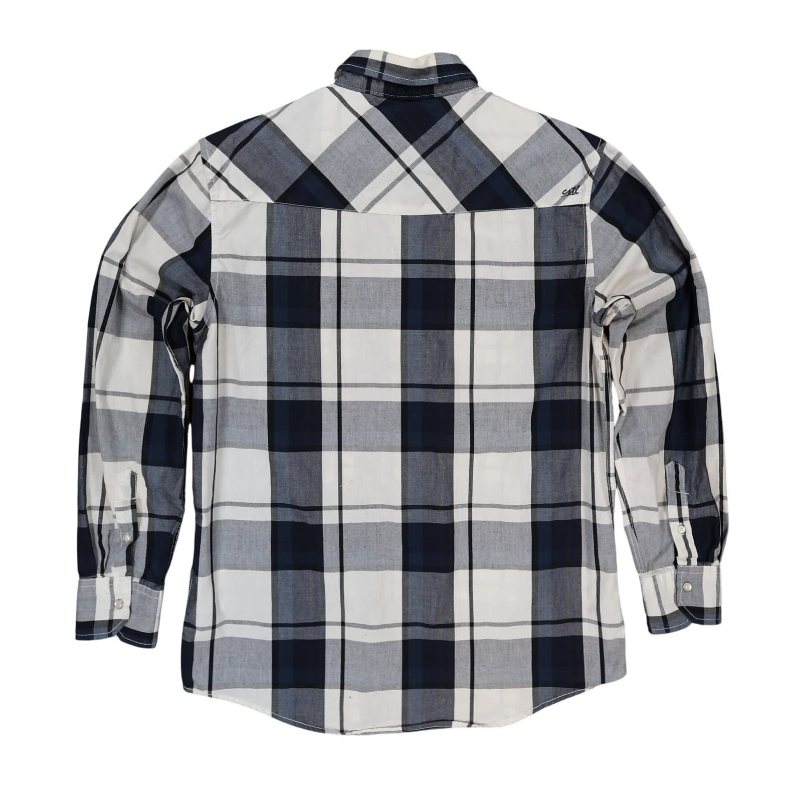 Coastal Western Shirt Mens Large Blue Plaid Excellent Snap Front - Thumbnail 2