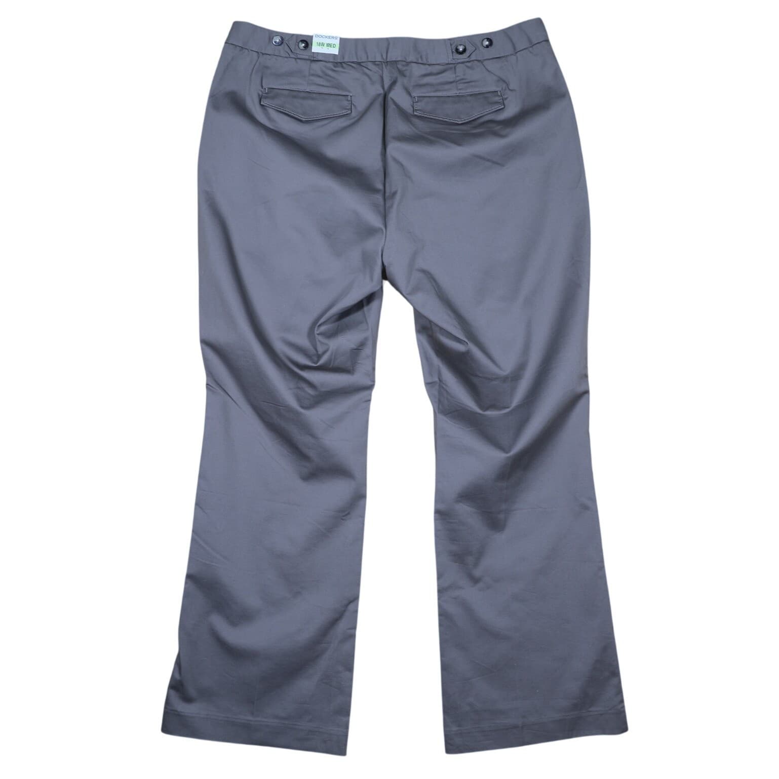 DOCKERS Womens 18W Medium Grey Bootcut Dress Pants Mid Rise Stretch NWT - Thumbnail 2