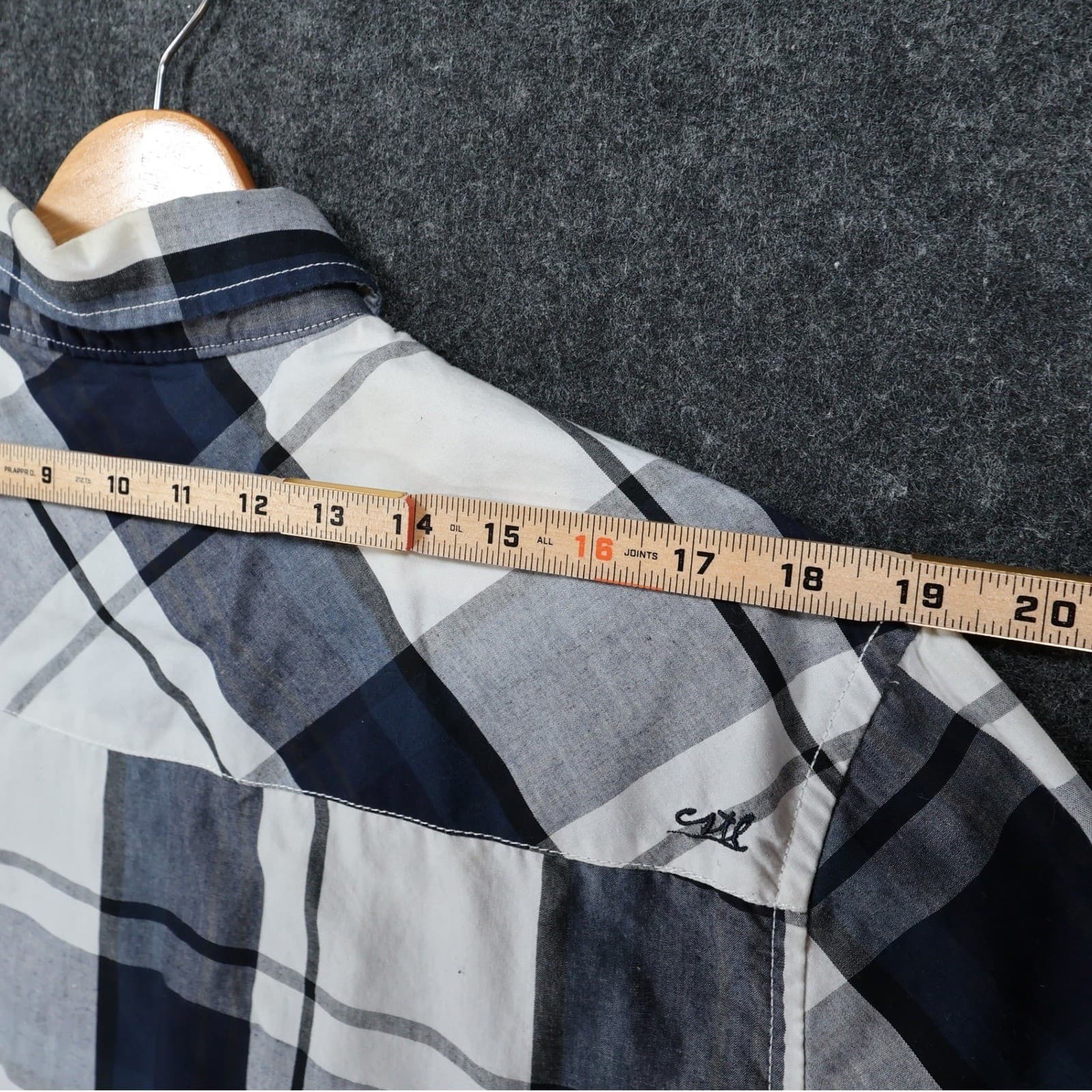 Coastal Western Shirt Mens Large Blue Plaid Excellent Snap Front - Thumbnail 6