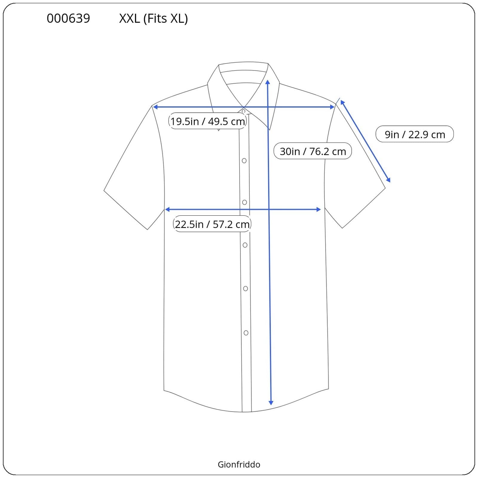 Gionfriddo Men's Size XXL Gray Patterned Short Sleeve Shirt Polyester Blend - Thumbnail 6