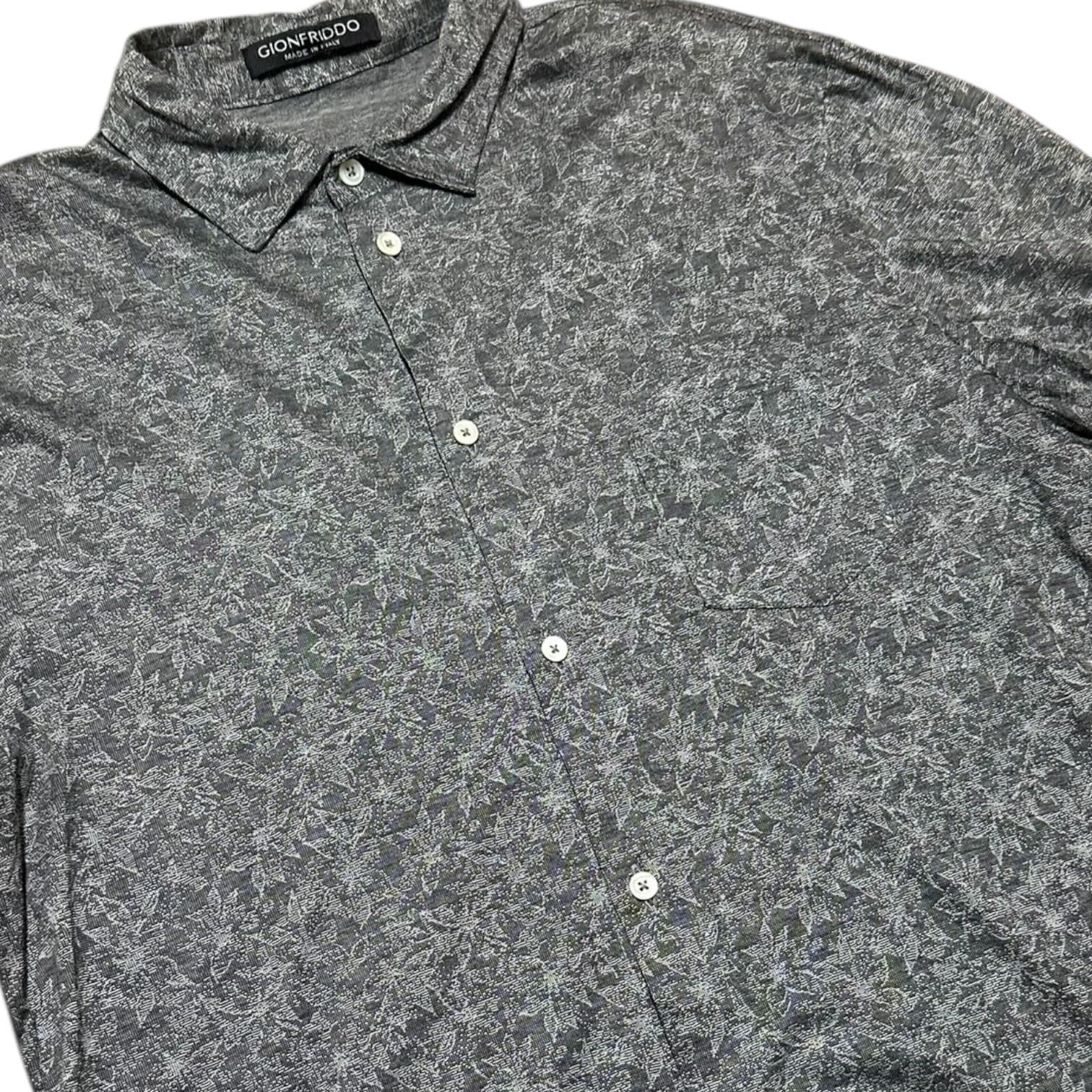 Gionfriddo Men's Size XXL Gray Patterned Short Sleeve Shirt Polyester Blend - Thumbnail 3