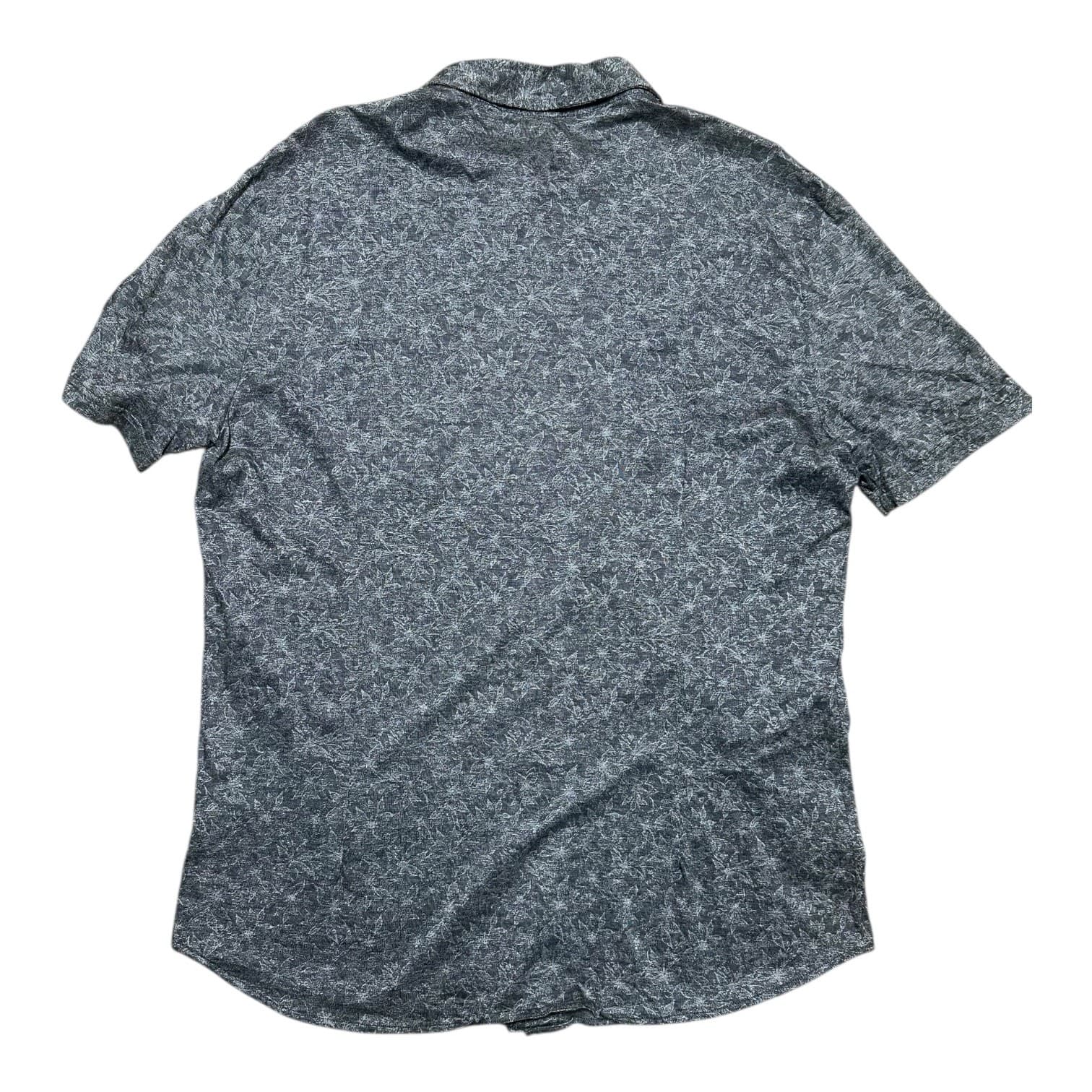 Gionfriddo Men's Size XXL Gray Patterned Short Sleeve Shirt Polyester Blend - Thumbnail 2
