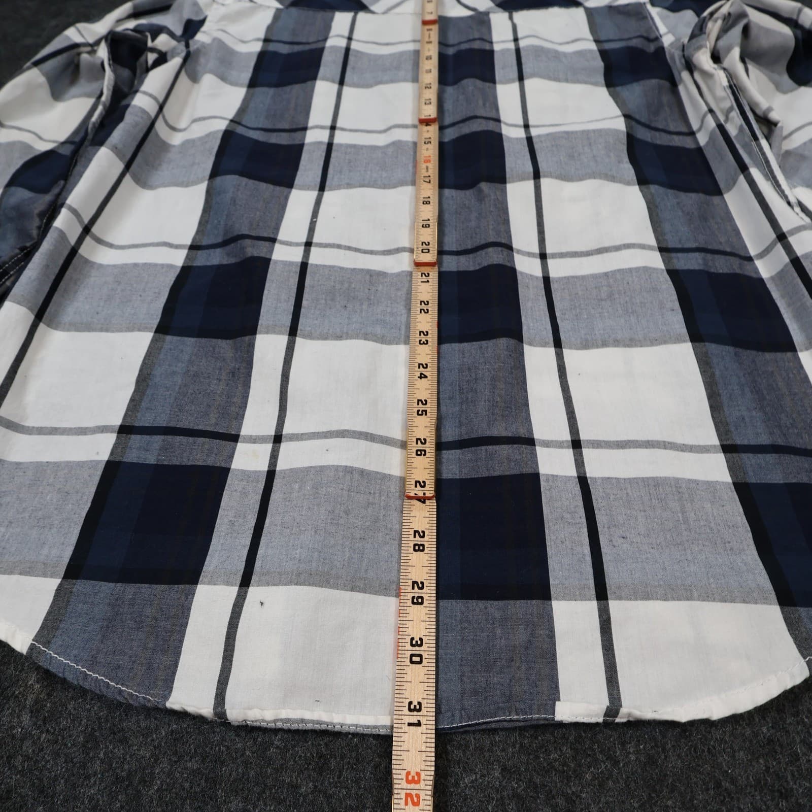 Coastal Western Shirt Mens Large Blue Plaid Excellent Snap Front - Thumbnail 5