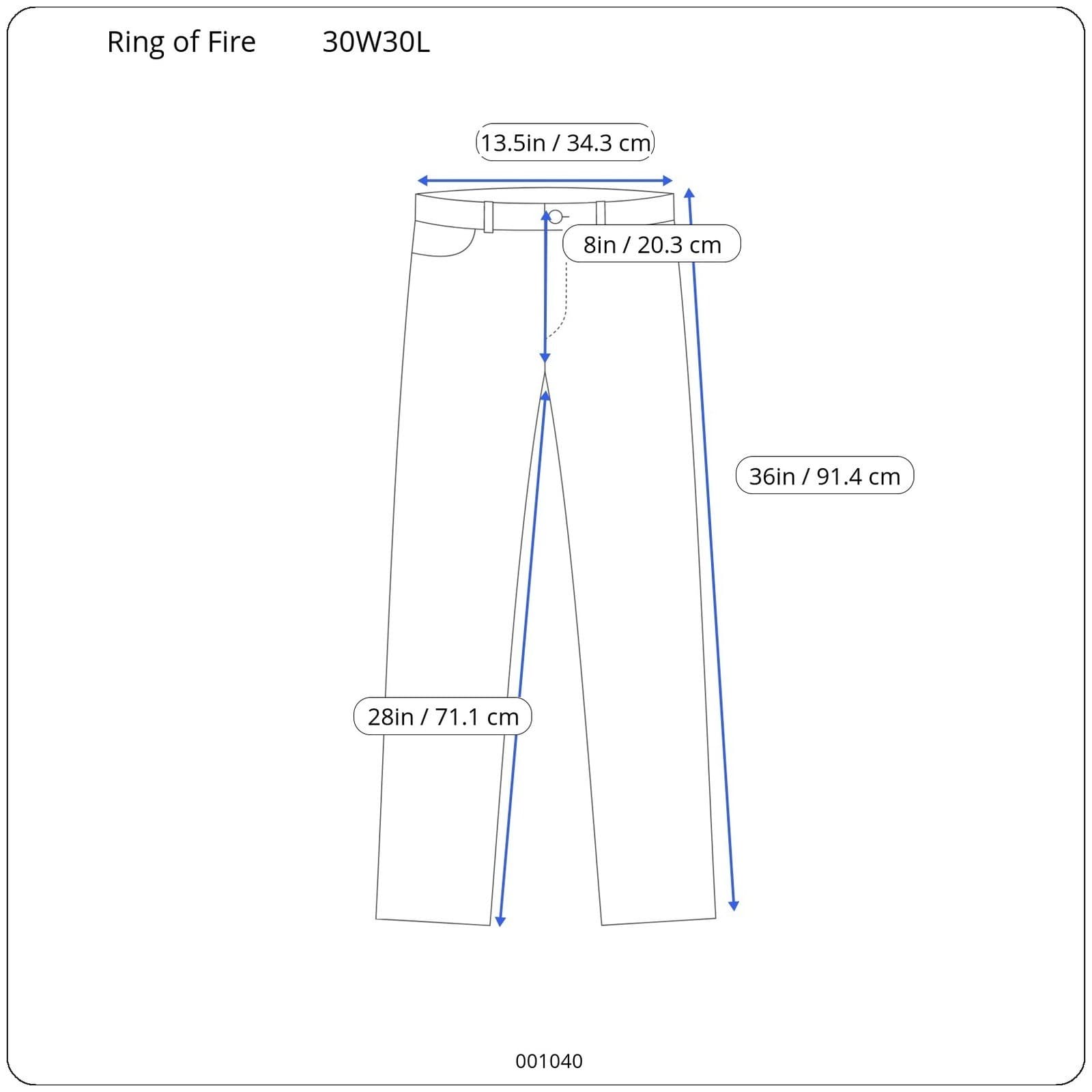 Ring of Fire Slim Fit Dark WaWsh Denim Jeans Men's Size 30 Waist 30 Length - Thumbnail 8