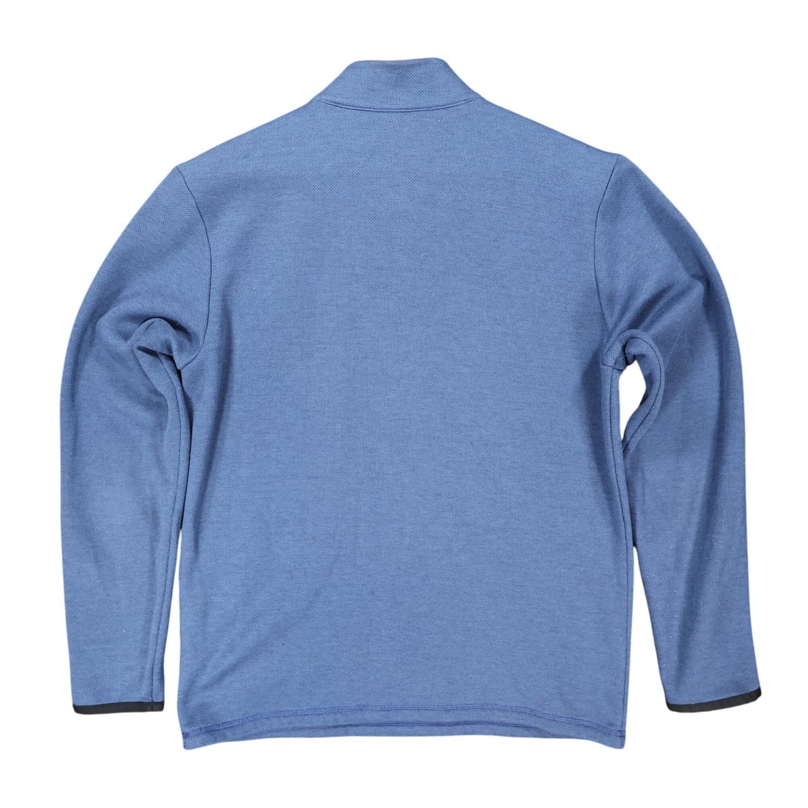 Adidas Quarter Zip Pullover Mens Medium Blue Excellent Textured Chest Pocket - Thumbnail 2