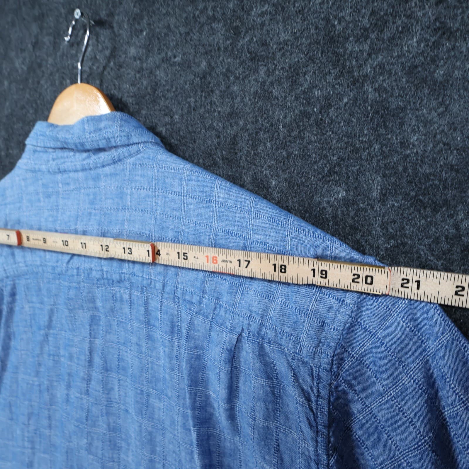 Weatherproof Vintage Shirt Mens XL Blue Excellent Washable Linen Short Sleeve - Thumbnail 5