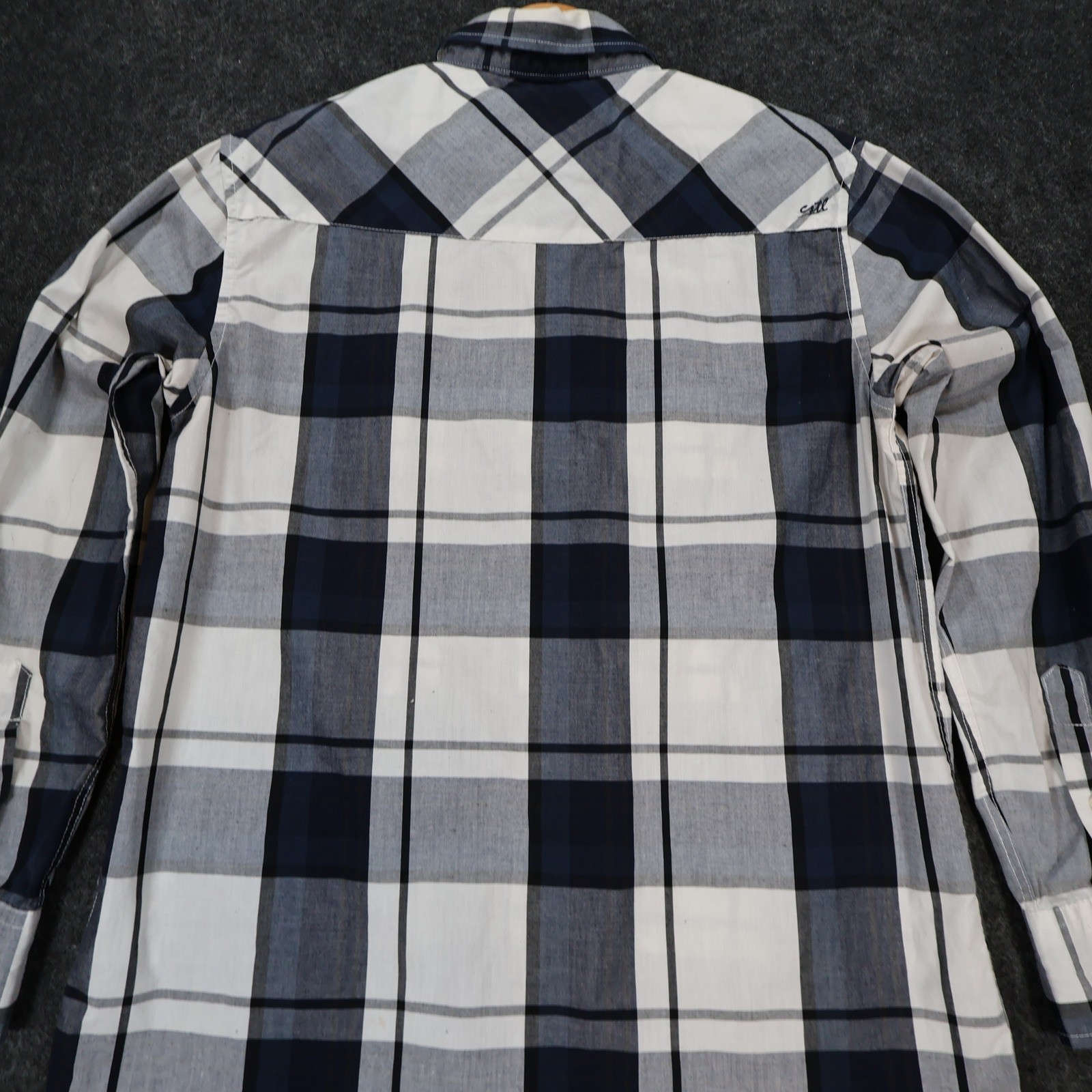 Coastal Western Shirt Mens Large Blue Plaid Excellent Snap Front - Thumbnail 10