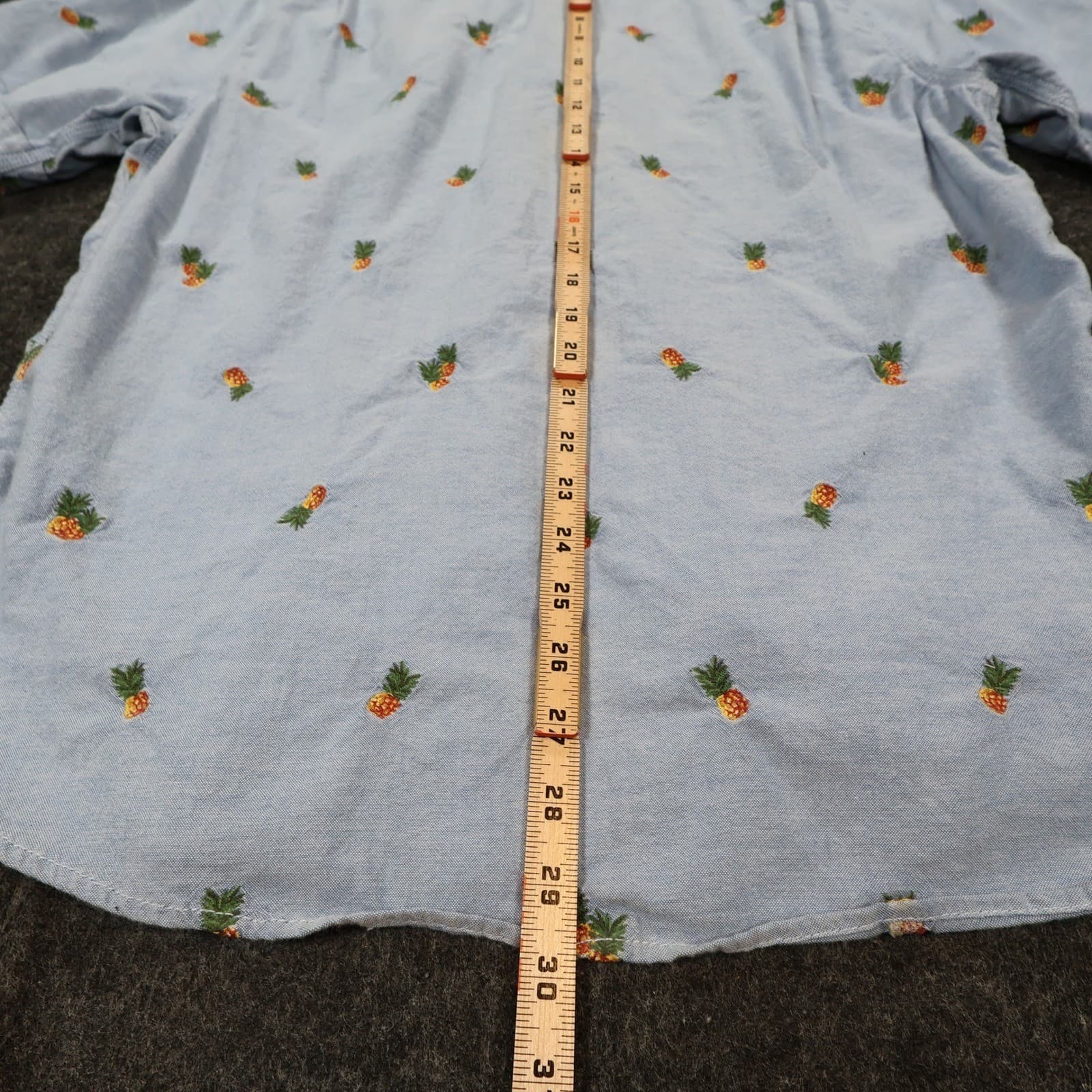 Tommy Bahama Shirt Mens Medium Blue Excellent Pineapple Embroidered Cotton Blend - Thumbnail 6