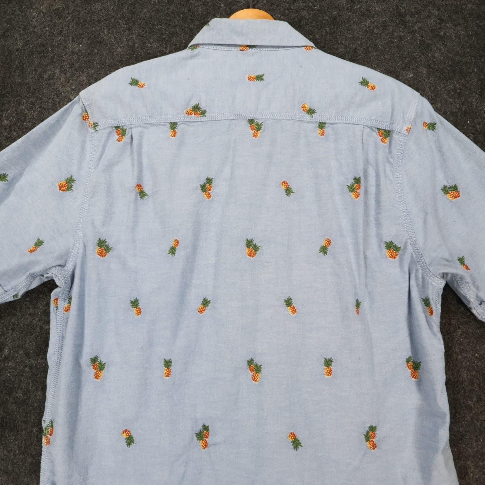 Tommy Bahama Shirt Mens Medium Blue Excellent Pineapple Embroidered Cotton Blend - Thumbnail 10