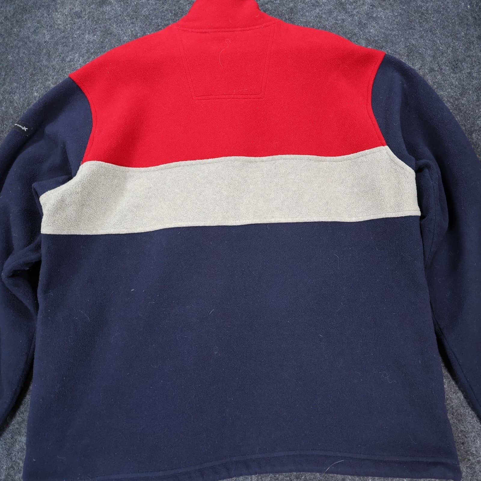 IZOD Fleece Pullover Mens Large Red Excellent Colorblock Quarter Zip - Thumbnail 10