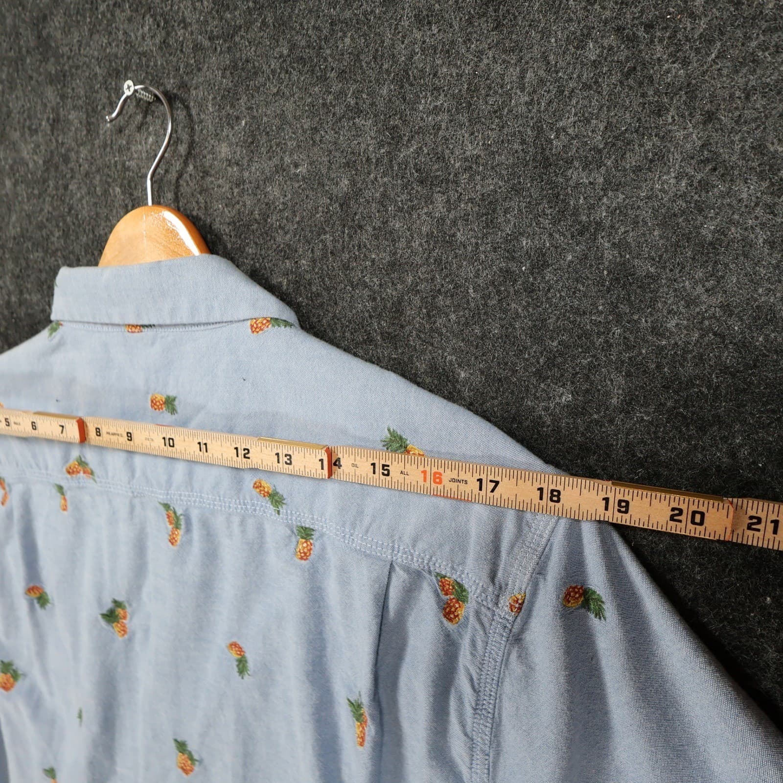 Tommy Bahama Shirt Mens Medium Blue Excellent Pineapple Embroidered Cotton Blend - Thumbnail 5