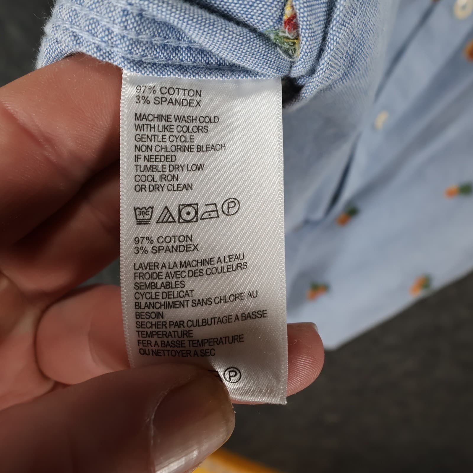Tommy Bahama Shirt Mens Medium Blue Excellent Pineapple Embroidered Cotton Blend - Thumbnail 8