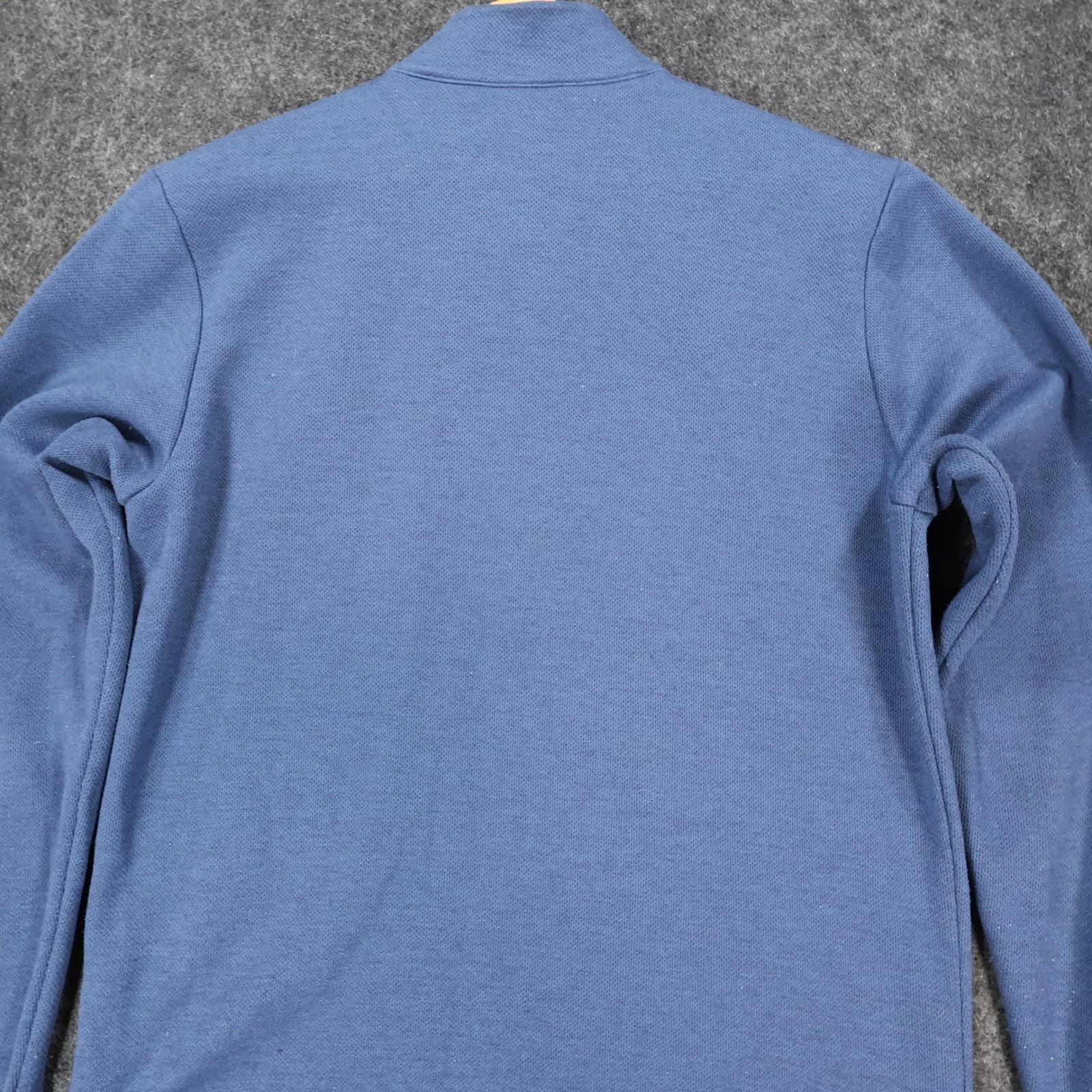 Adidas Quarter Zip Pullover Mens Medium Blue Excellent Textured Chest Pocket - Thumbnail 12