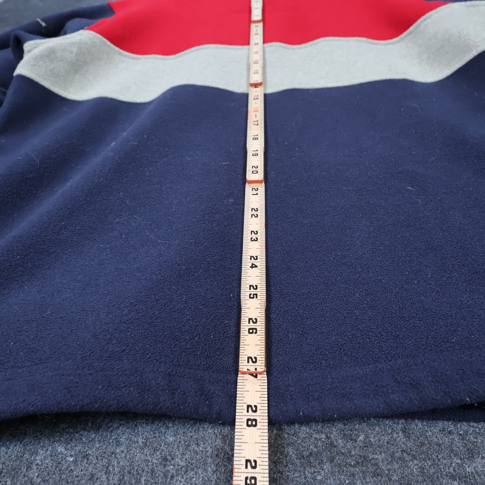 IZOD Fleece Pullover Mens Large Red Excellent Colorblock Quarter Zip - Thumbnail 5