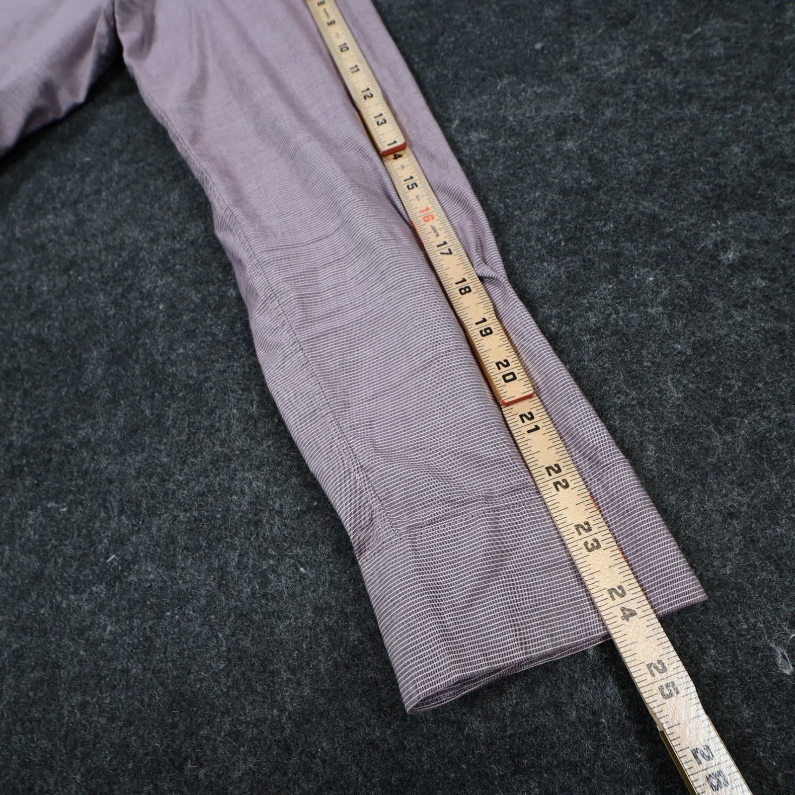 A-FRAME Button Up Mens L Purple Excellent Slim Fit Stretch Micro Stripe - Thumbnail 4