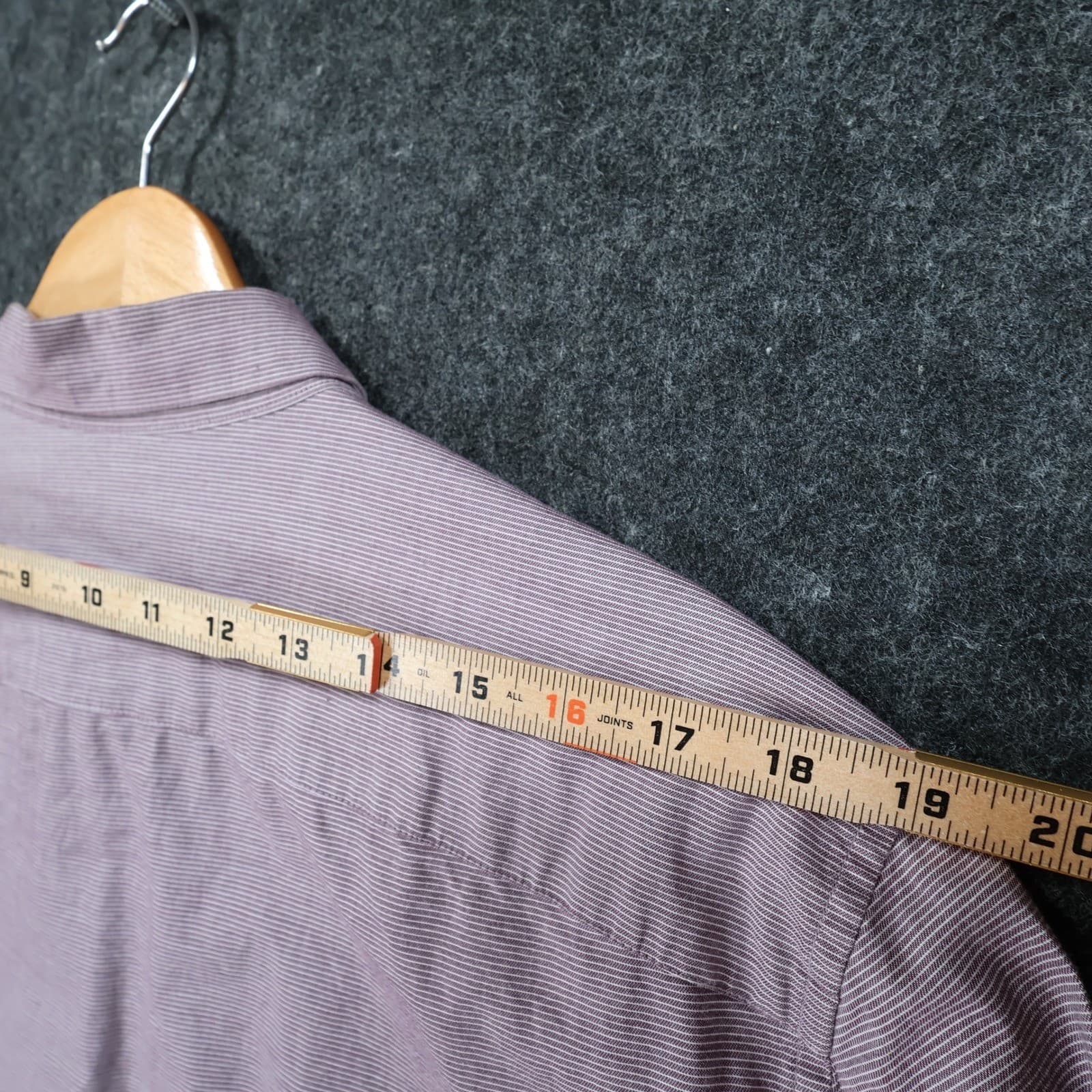 A-FRAME Button Up Mens L Purple Excellent Slim Fit Stretch Micro Stripe - Thumbnail 6