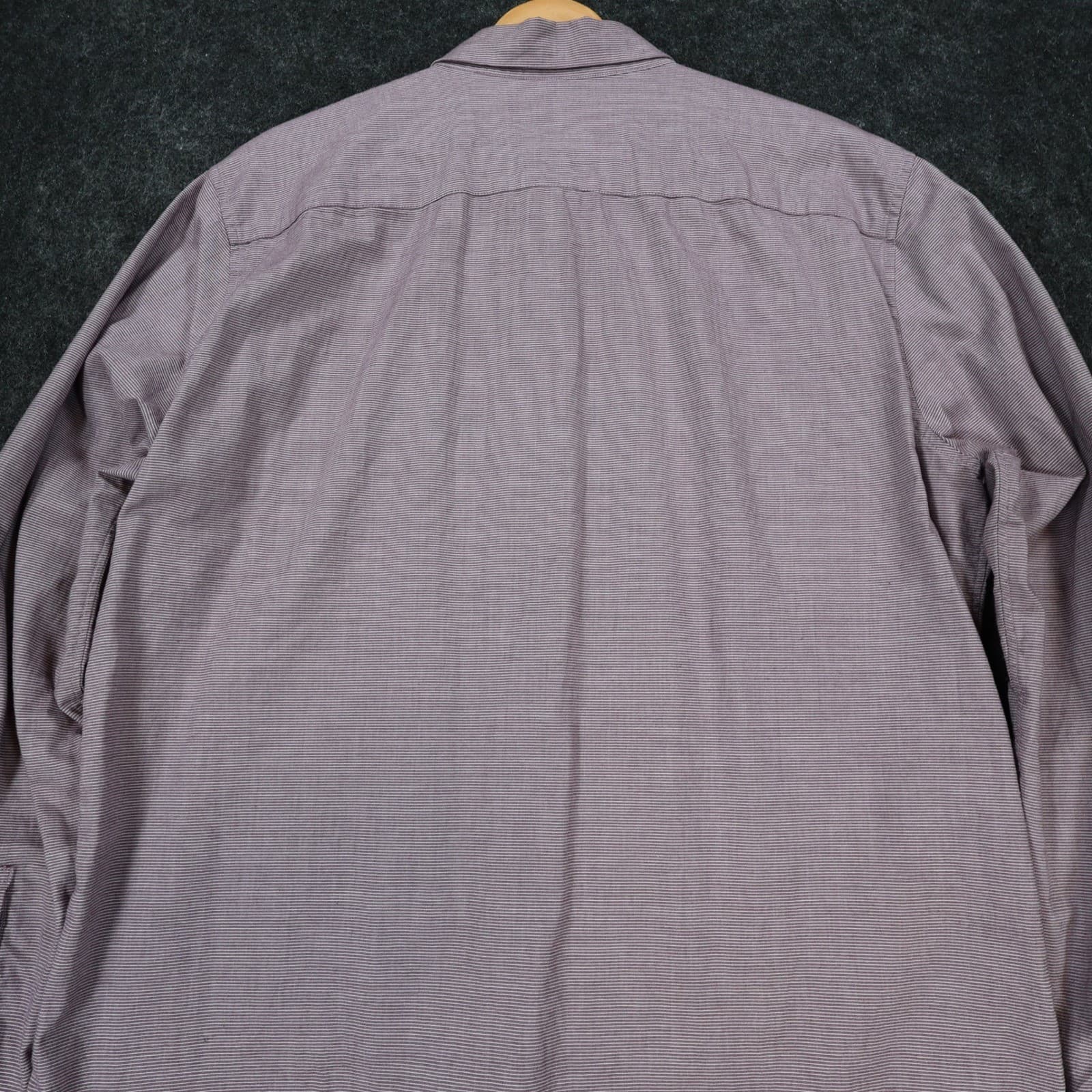 A-FRAME Button Up Mens L Purple Excellent Slim Fit Stretch Micro Stripe - Thumbnail 10