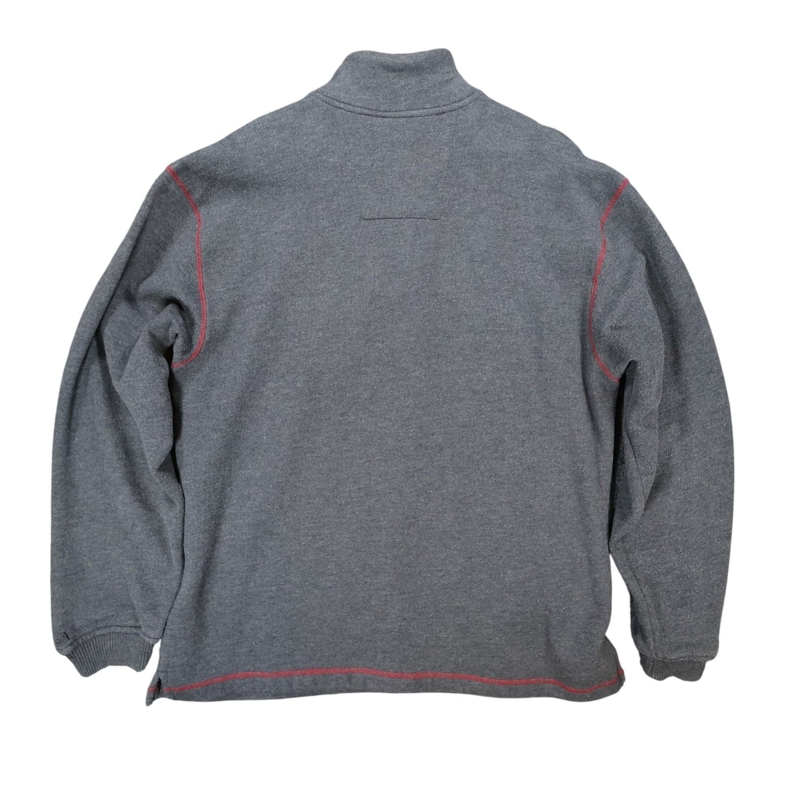 Arrow Quarter Zip Pullover Mens XL Gray Excellent Contrast Stitching Sweatshirt - Thumbnail 2