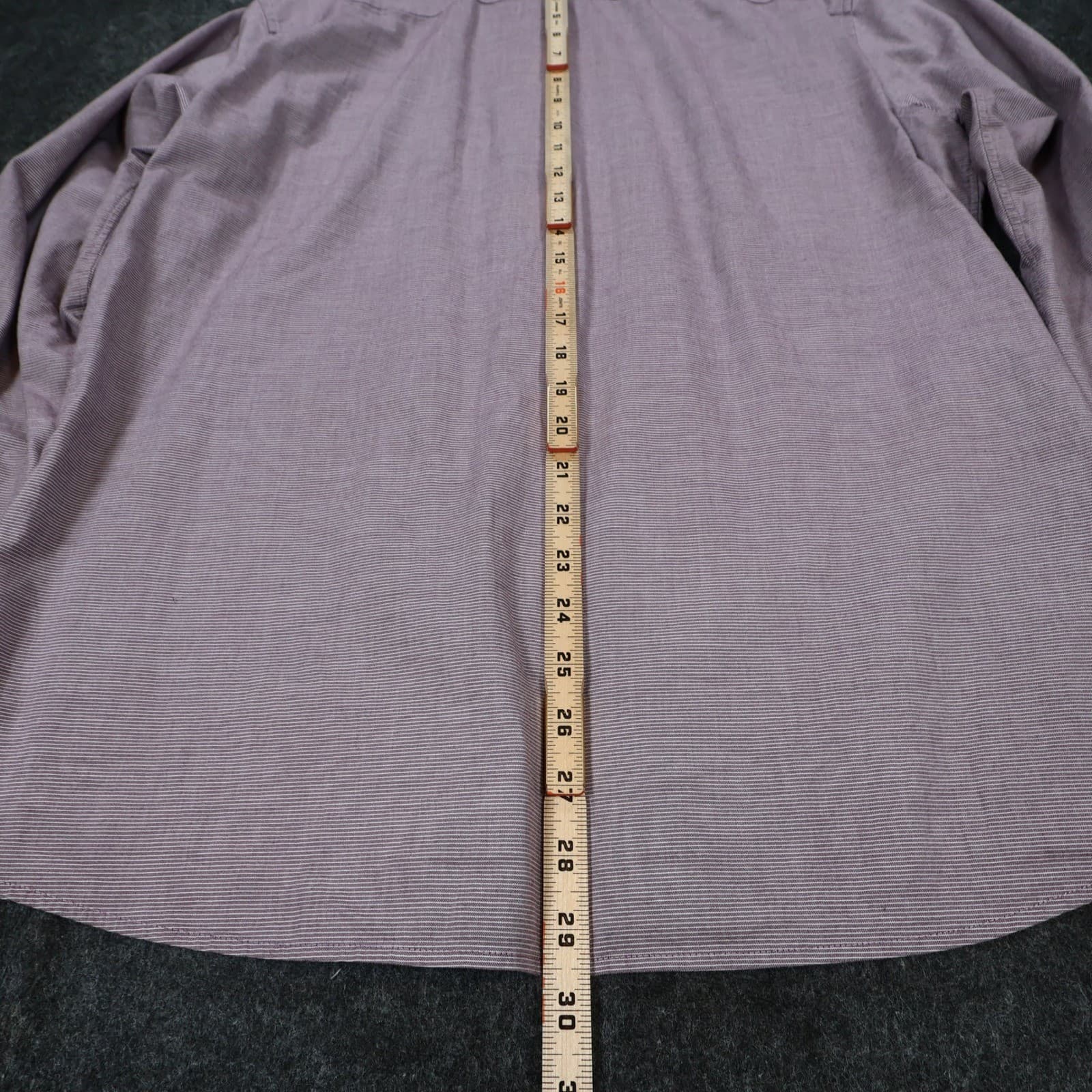 A-FRAME Button Up Mens L Purple Excellent Slim Fit Stretch Micro Stripe - Thumbnail 5