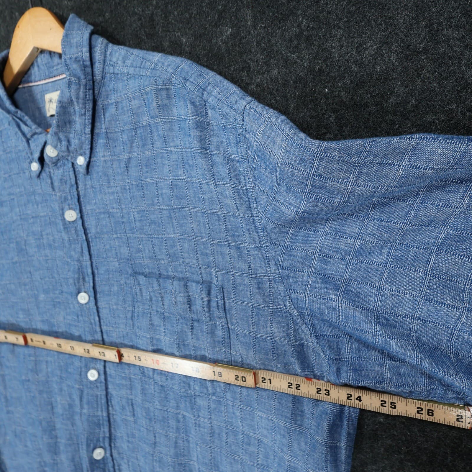Weatherproof Vintage Shirt Mens XL Blue Excellent Washable Linen Short Sleeve - Thumbnail 3