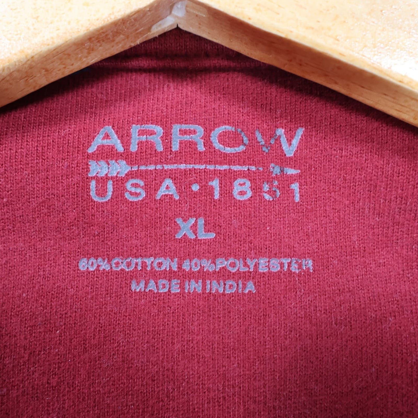 Arrow Quarter Zip Pullover Mens XL Gray Excellent Contrast Stitching Sweatshirt - Thumbnail 7