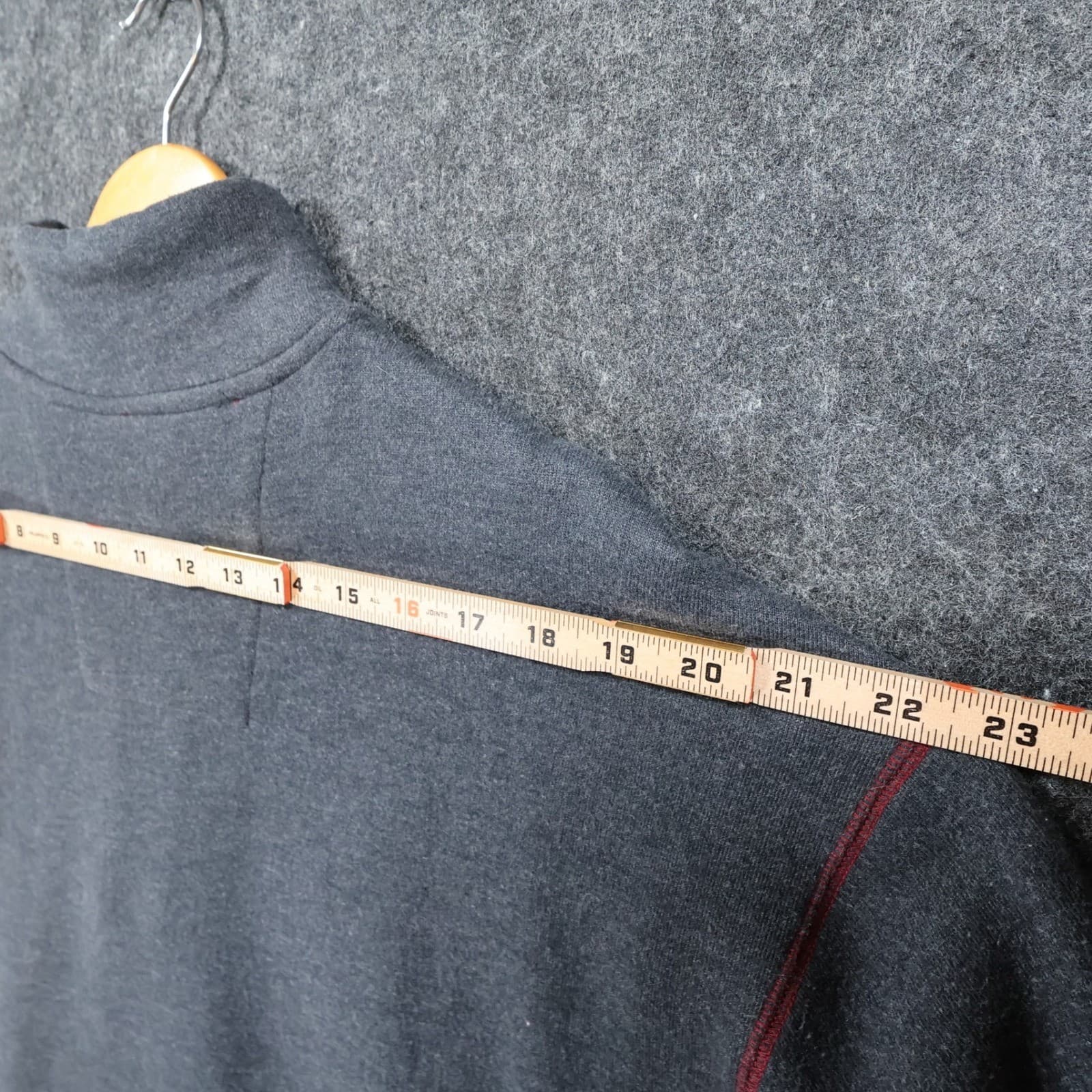 Arrow Quarter Zip Pullover Mens XL Gray Excellent Contrast Stitching Sweatshirt - Thumbnail 6