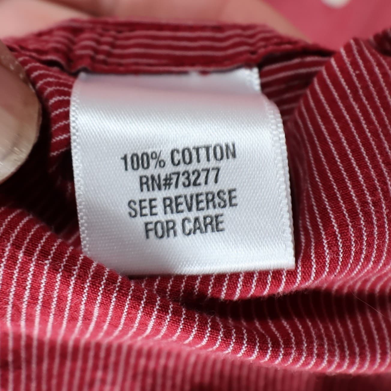Sonoma Button Down Mens Large Red Excellent Striped Poplin - Thumbnail 8