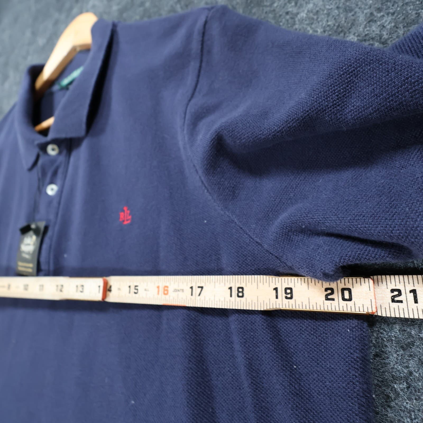 Lauren Ralph Lauren Polo Mens L Blue Excellent Short Sleeve Pique Cotton - Thumbnail 3