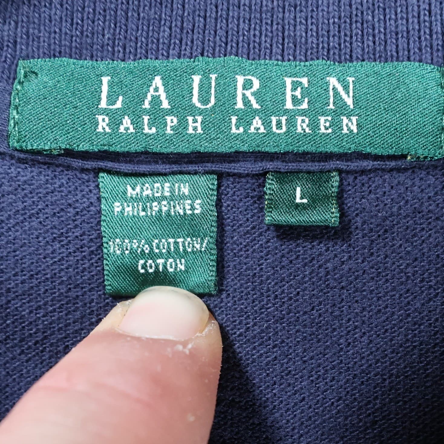 Lauren Ralph Lauren Polo Mens L Blue Excellent Short Sleeve Pique Cotton - Thumbnail 7