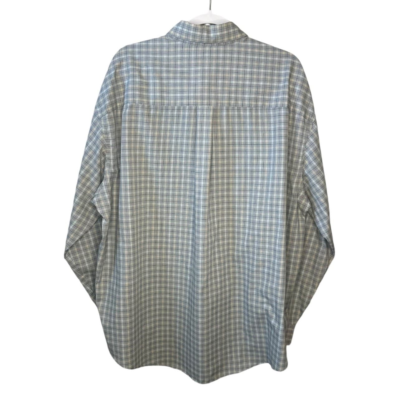 Mens Van Heusen Plaid Button Down Long Sleeve Shirt Classic Fit - Thumbnail 3
