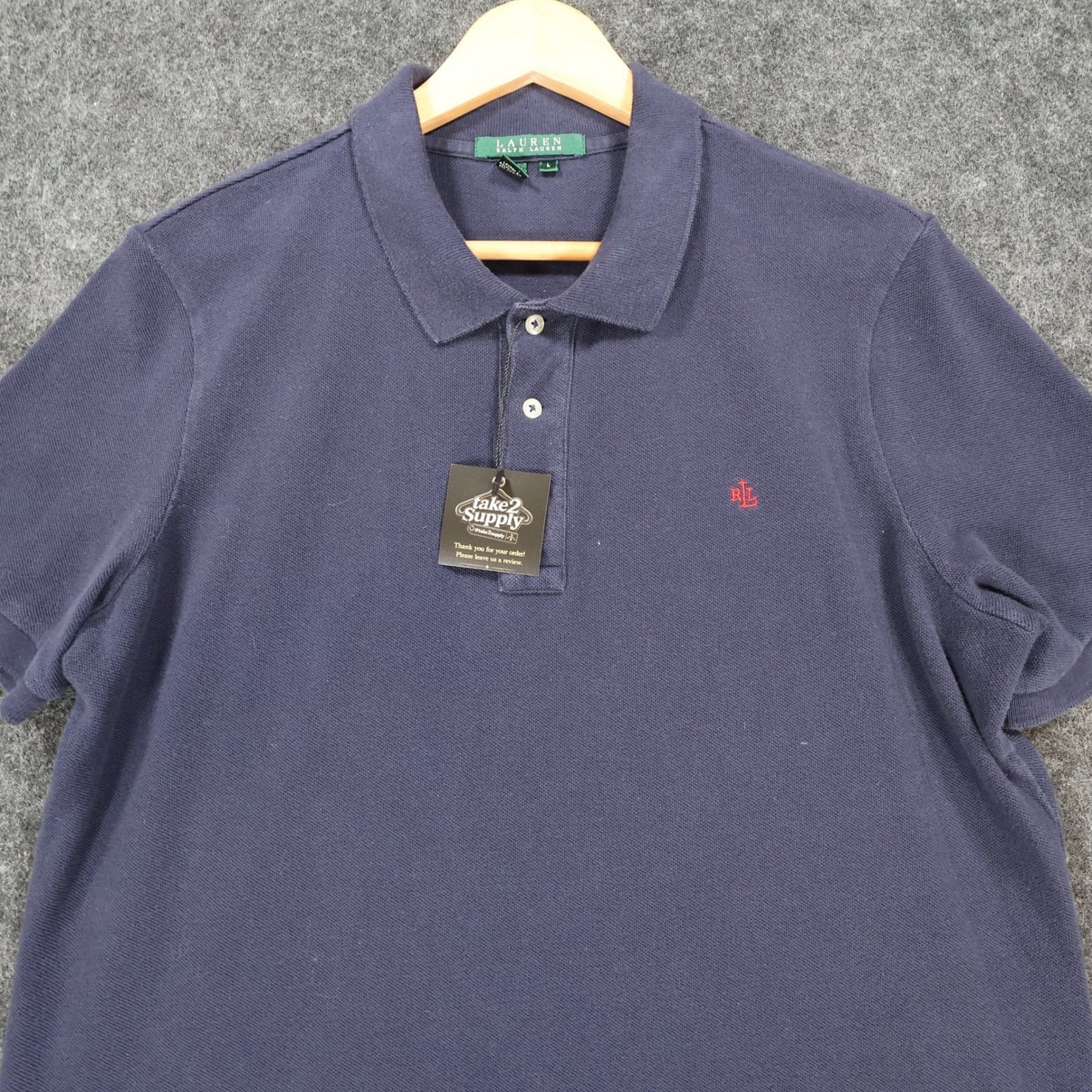 Lauren Ralph Lauren Polo Mens L Blue Excellent Short Sleeve Pique Cotton - Thumbnail 9