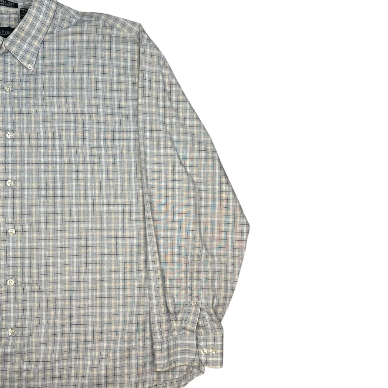 Mens Van Heusen Plaid Button Down Long Sleeve Shirt Classic Fit - Thumbnail 5