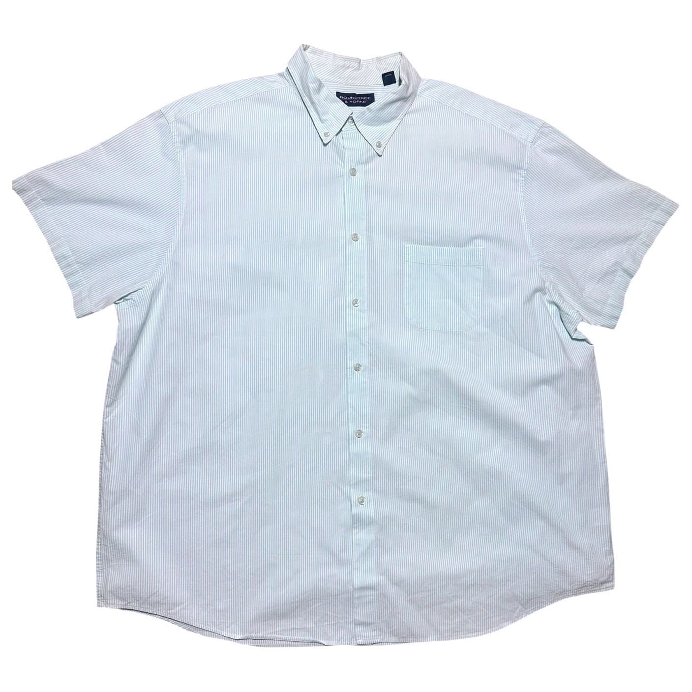Roundtree & Yorke Mens XXL Short Sleeve Button Down Shirt Stripe - Thumbnail 3