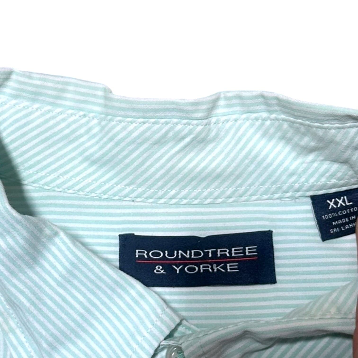 Roundtree & Yorke Mens XXL Short Sleeve Button Down Shirt Stripe - Thumbnail 7
